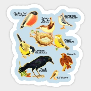 Funny Birds Of The World Names Sticker